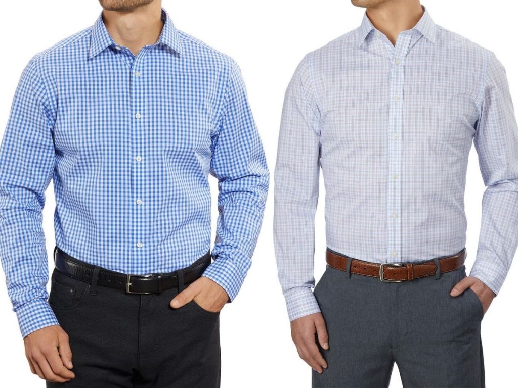 two men wearing Kirkland Men's dress shirts 
