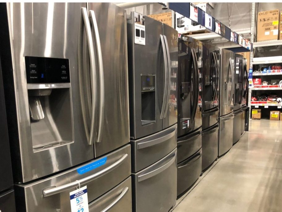 Refrigerators display models at store