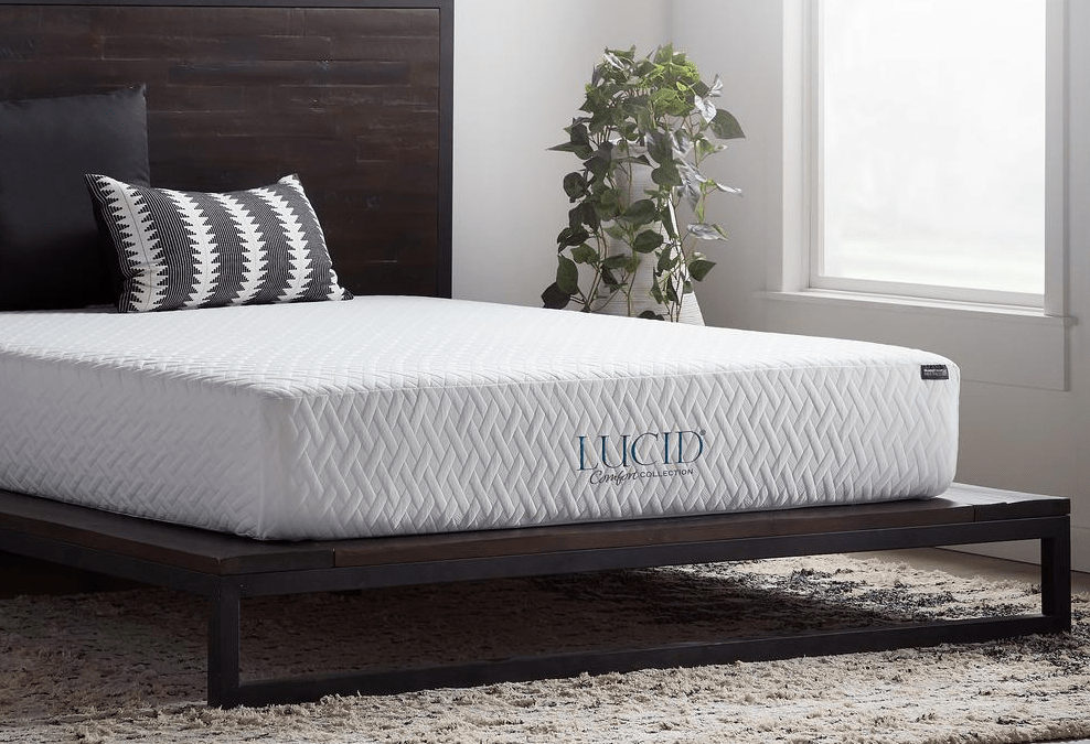foam mattress on a bedframe