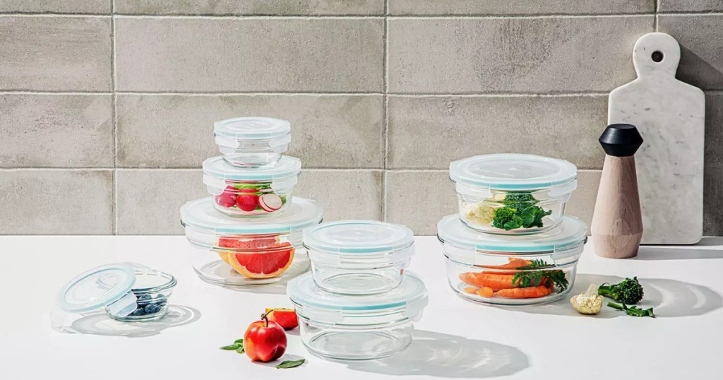 Member's Mark 16-Piece Round Shape Glass Food Storage Set