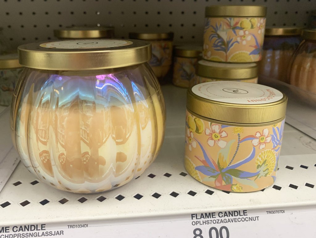 candles on shelf at Target