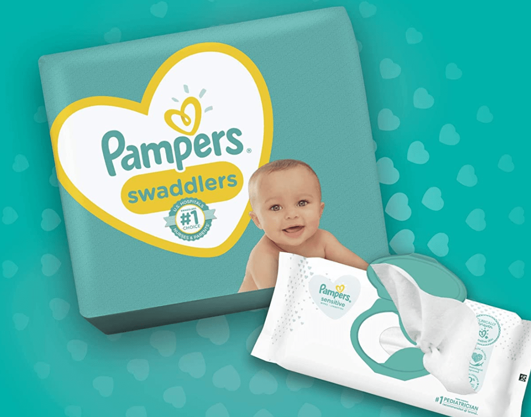 Pampers Swaddlers and Pampers baby wipes