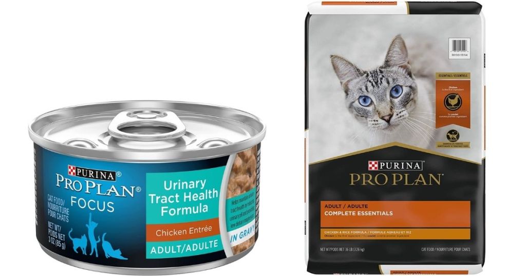Purina Pro Plan Cat Food Can and Bag