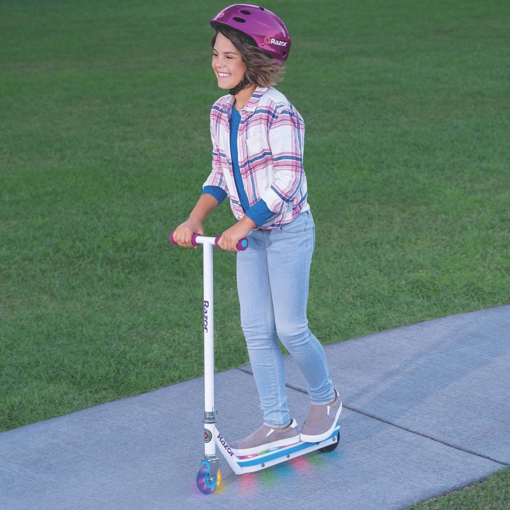 Girl Riding Razor Party Pop Scooter