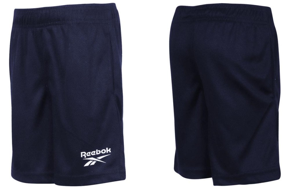 side by side view of boys basketball shorts