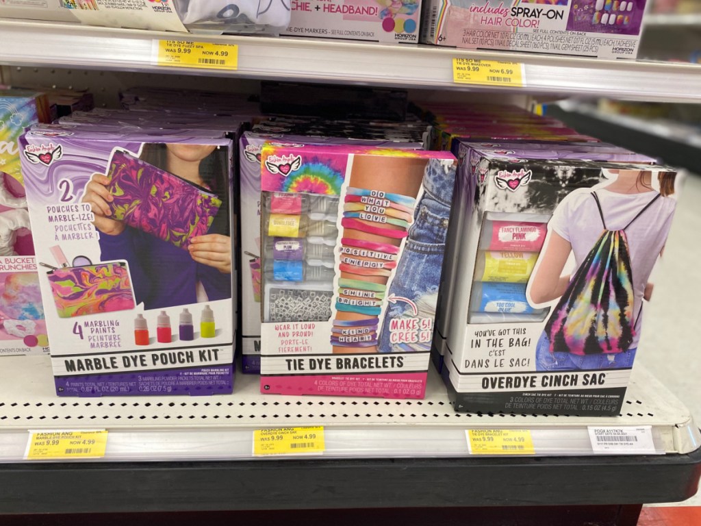in-store display of clearance kids craft kits