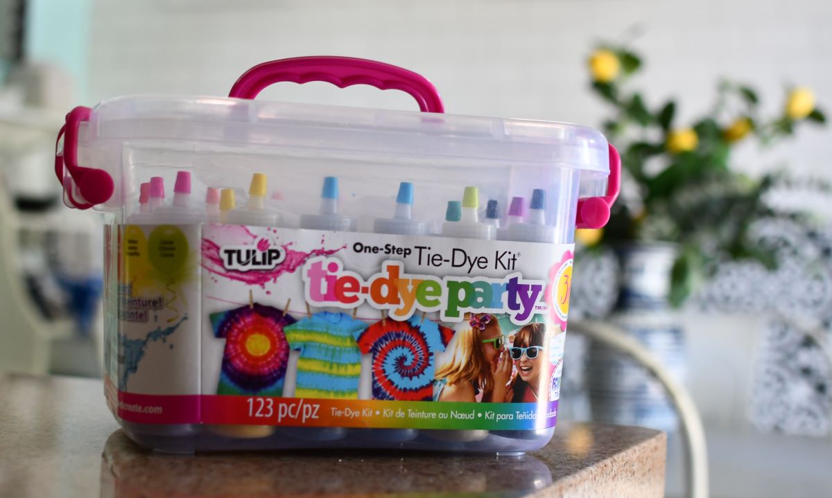 Tulip Tye-Dye Party Kit box on counter