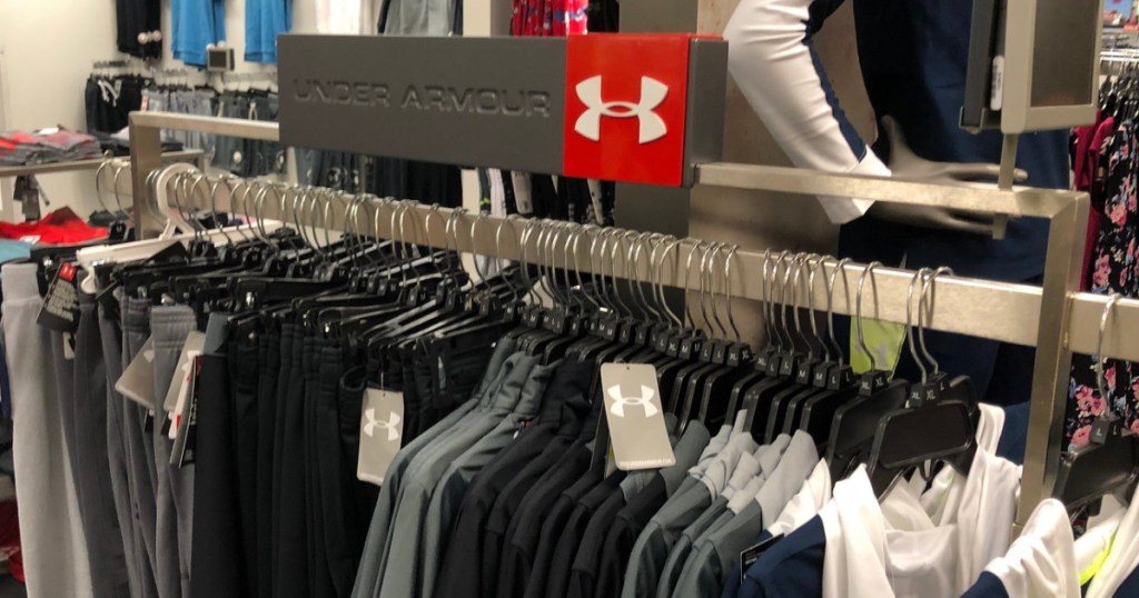Under Armour on hangers