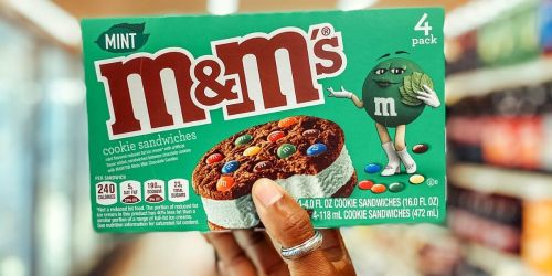 M&M’S Mint Chocolate Chip Ice Cream Sandwich 4-Pack Now Available at Walmart