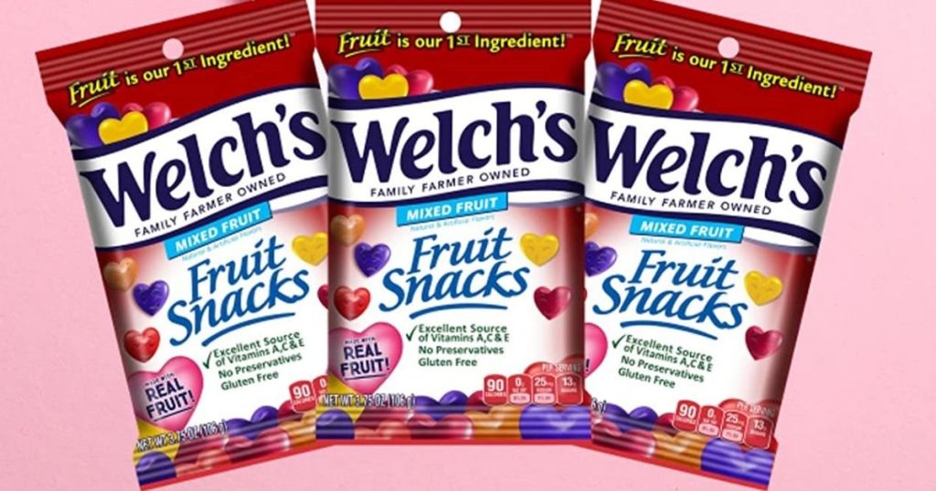3 bags of Welch's Heart Shaped Fruit Snacks