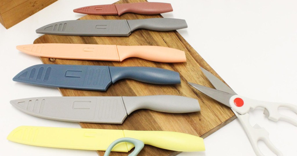 colorful knives set
