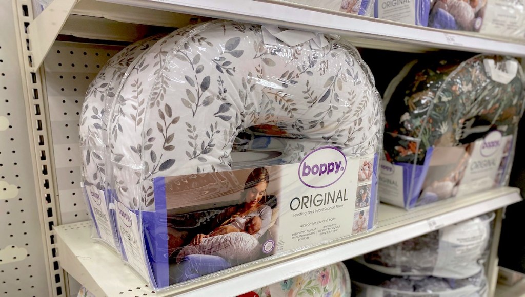 must have baby product boppy pillow on store shelf baby shower gift ideas