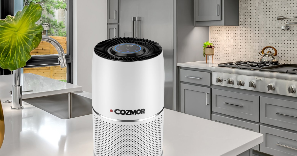 air purifier on kitchen counter