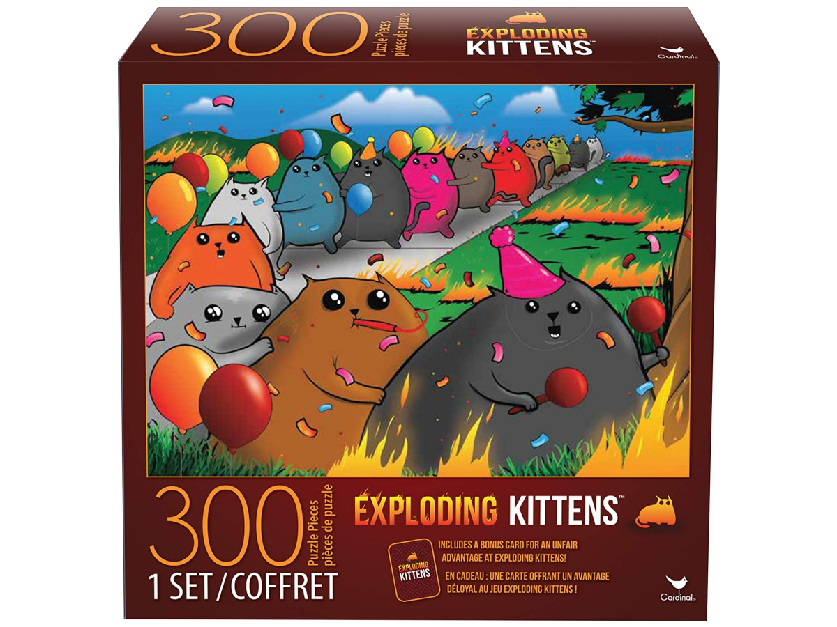FAMILY FUN Kid Friendly 300 Pieces Exploding Kittens Puzzle 
