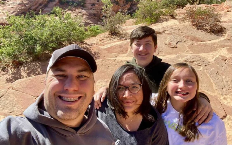 family in zion national park