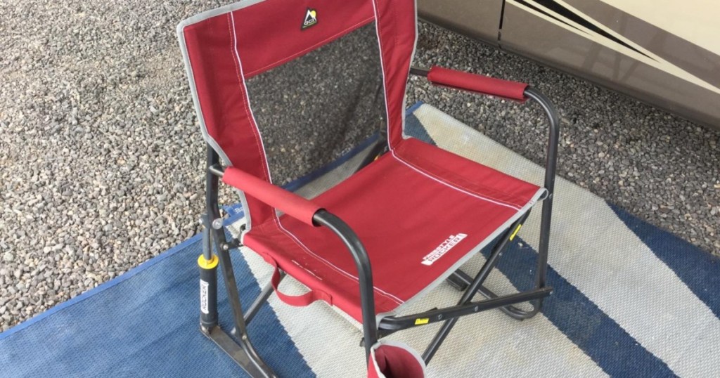 red camp rocking chair