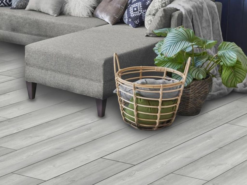 gray laminate flooring in living room