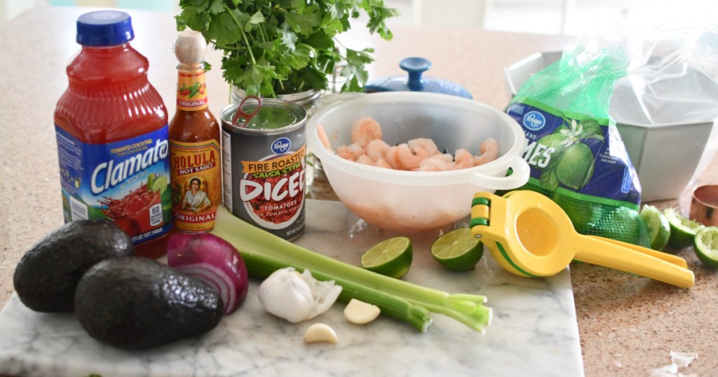 ingredients for mexican shrimp cocktail