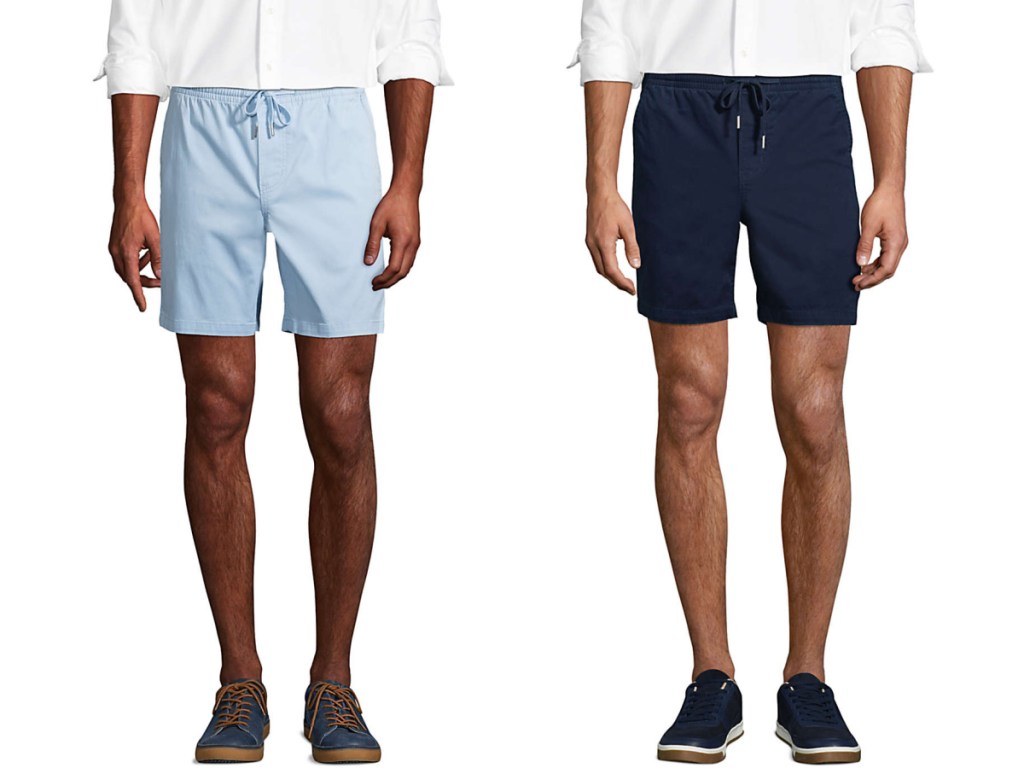 light blue and navy blue mens cotton tie shorts