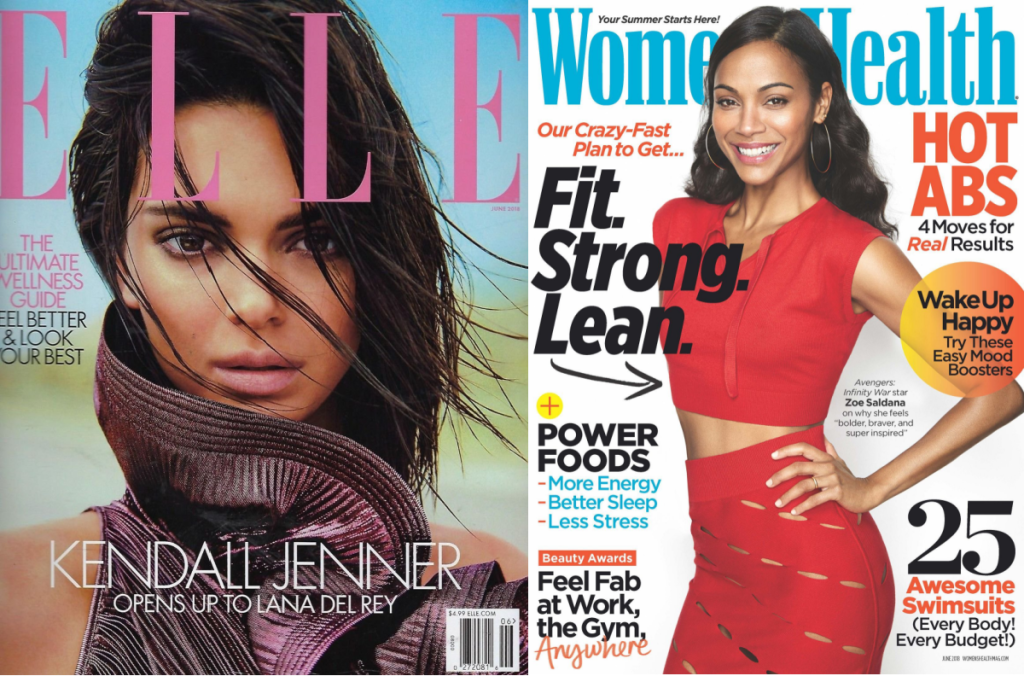 2 magazine covers featuring women