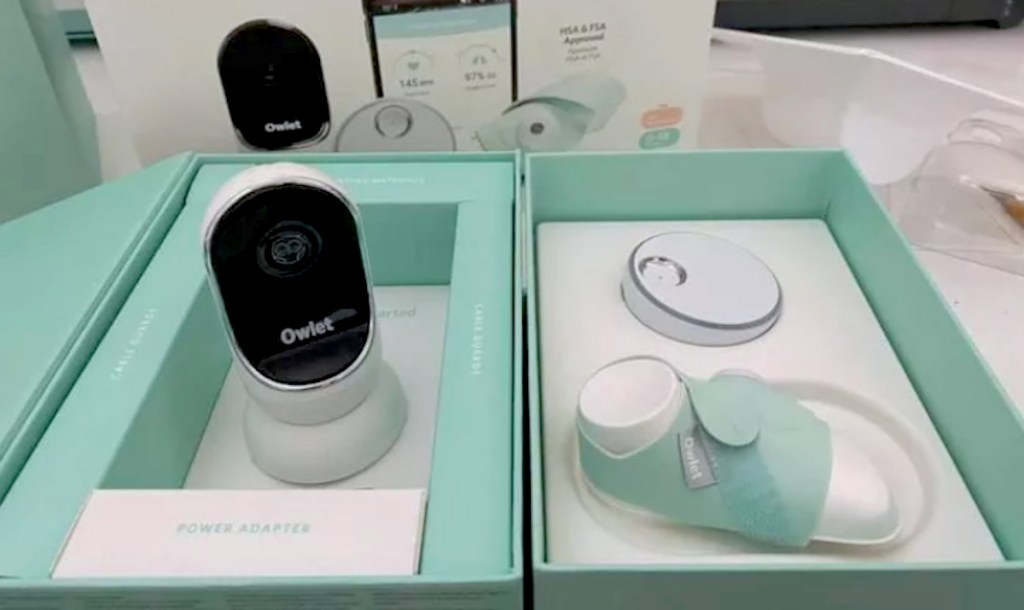 owlet baby monitor in box on display