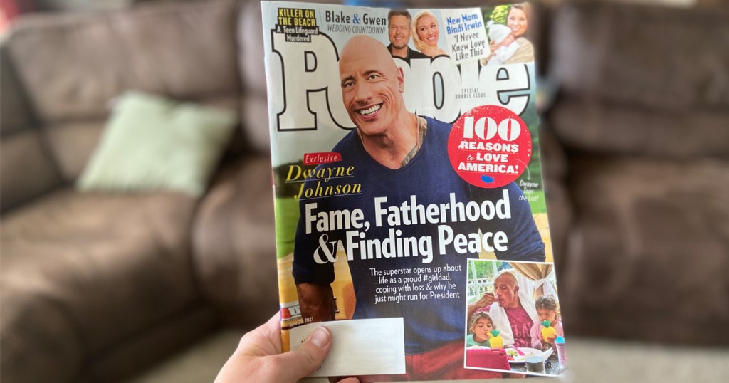 People Magazine featuring the rock on cover