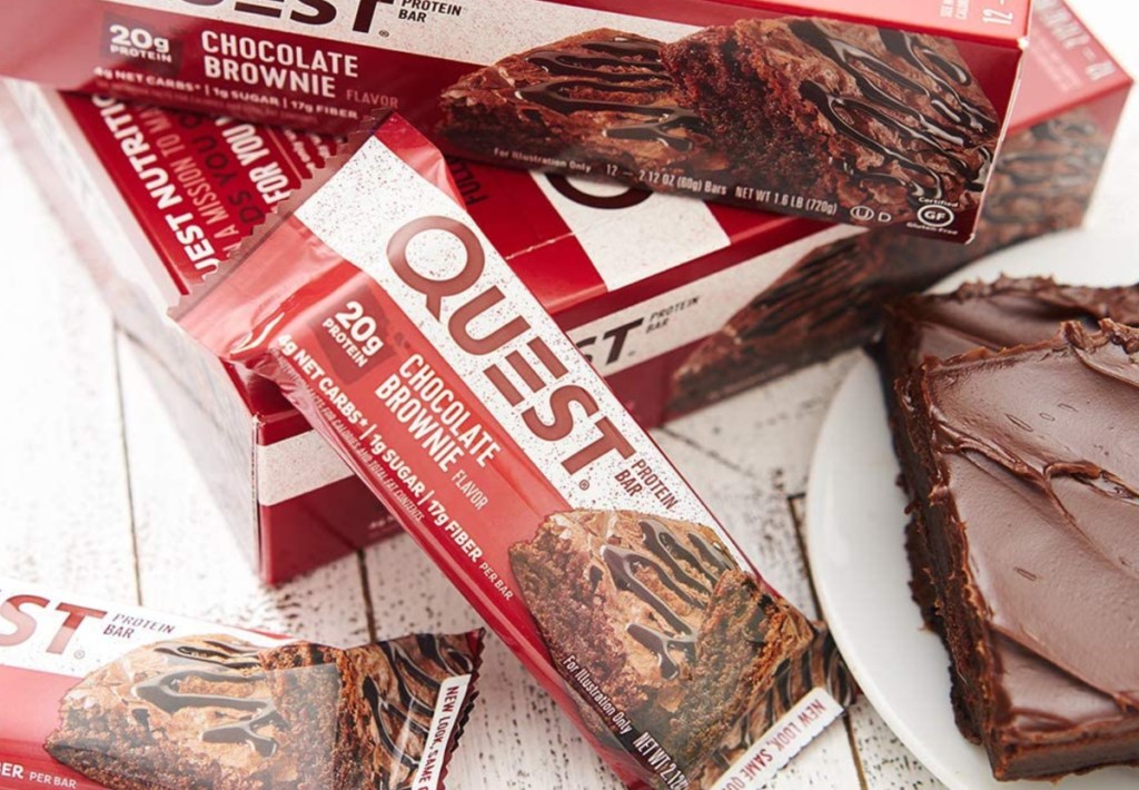 display of quest chocolate bars