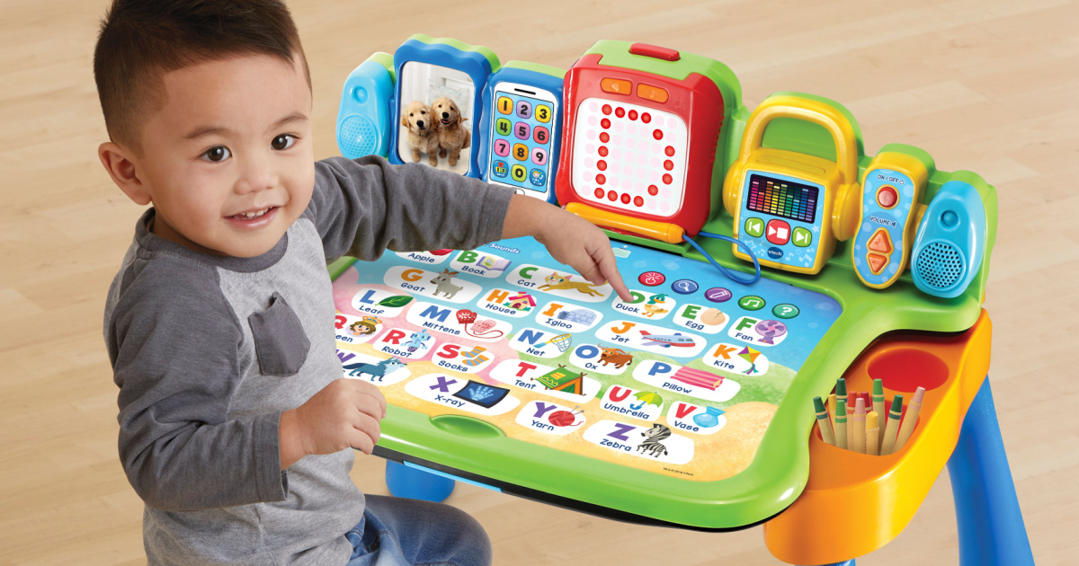 Details about   VTech Explore and Write Activity Desk Transforms into Easel and Chalkboard NEW 