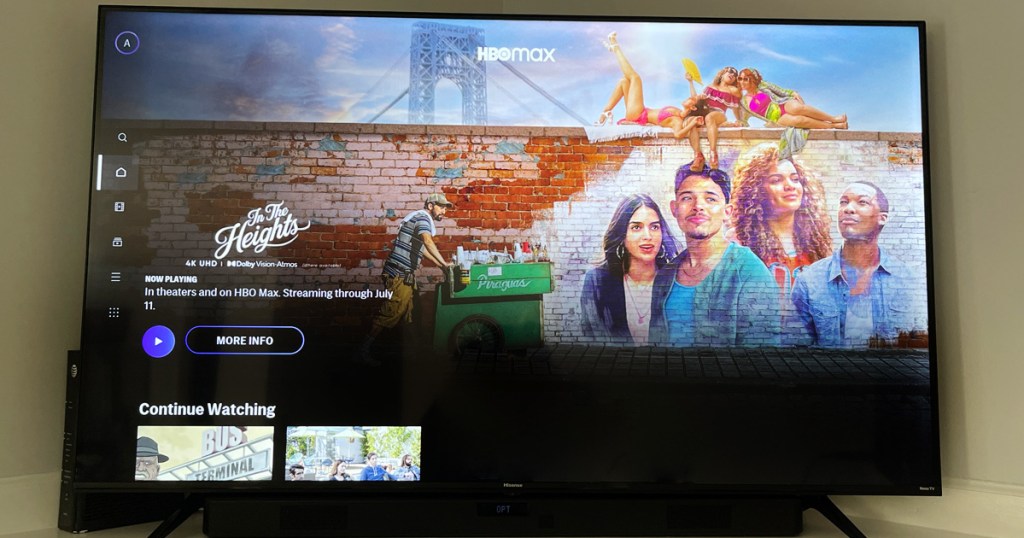 tv with hbo max welcome screen