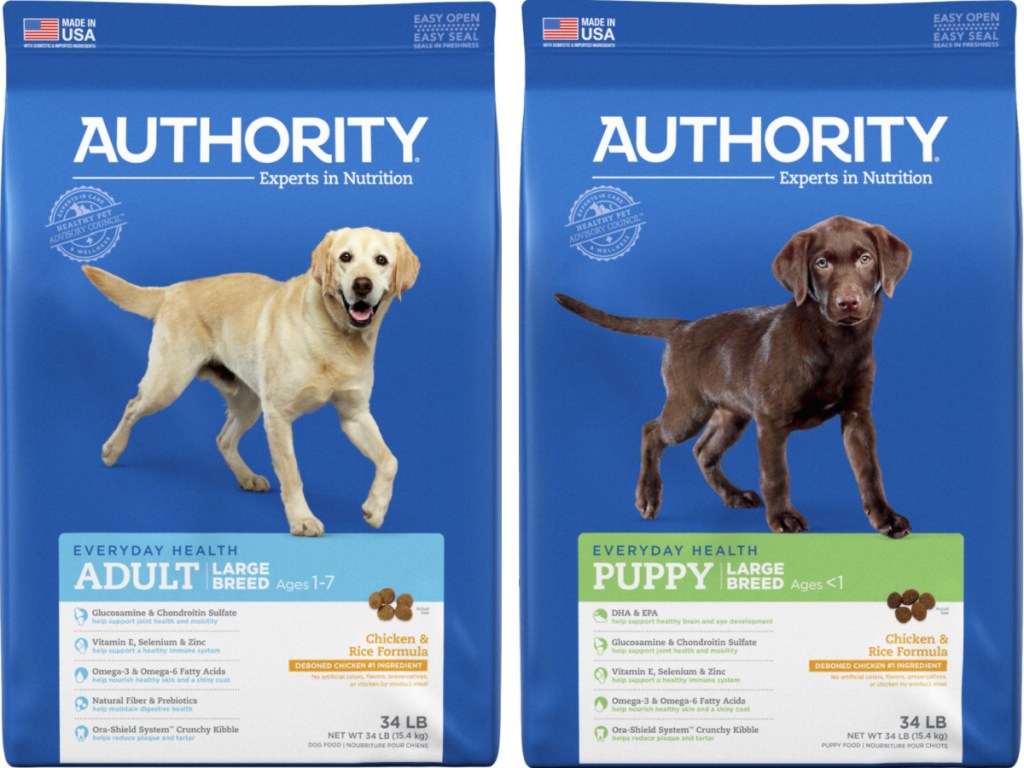 2 large bags of authority pet food