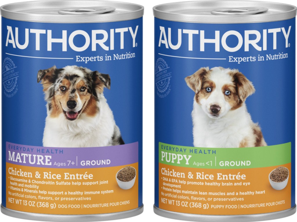 2 cans of authority pet food