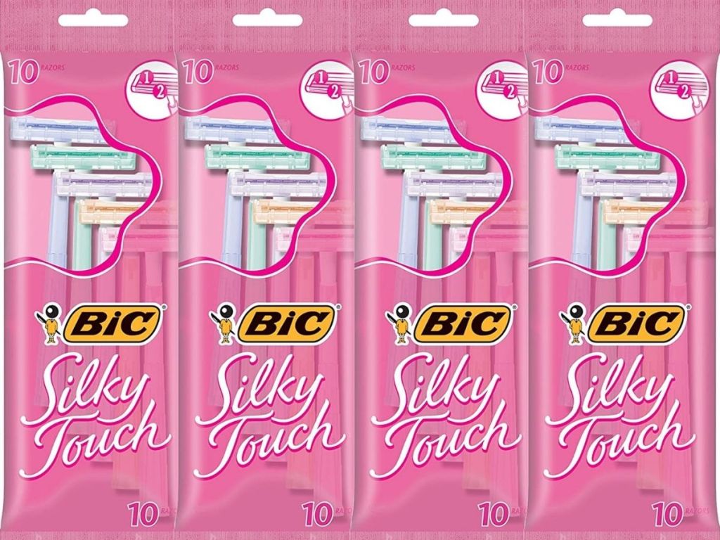 BIC Silky Touch Disposable Razors, Women's, Value Pack, Comfortable Shave,  2-Blade , 18 Pack