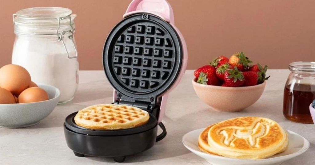 waffle maker with waffles next to it