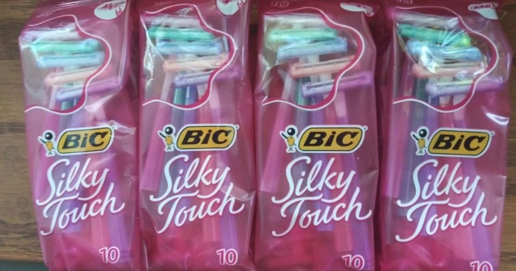 Four Bic Silky Touch Razor 10-count packs