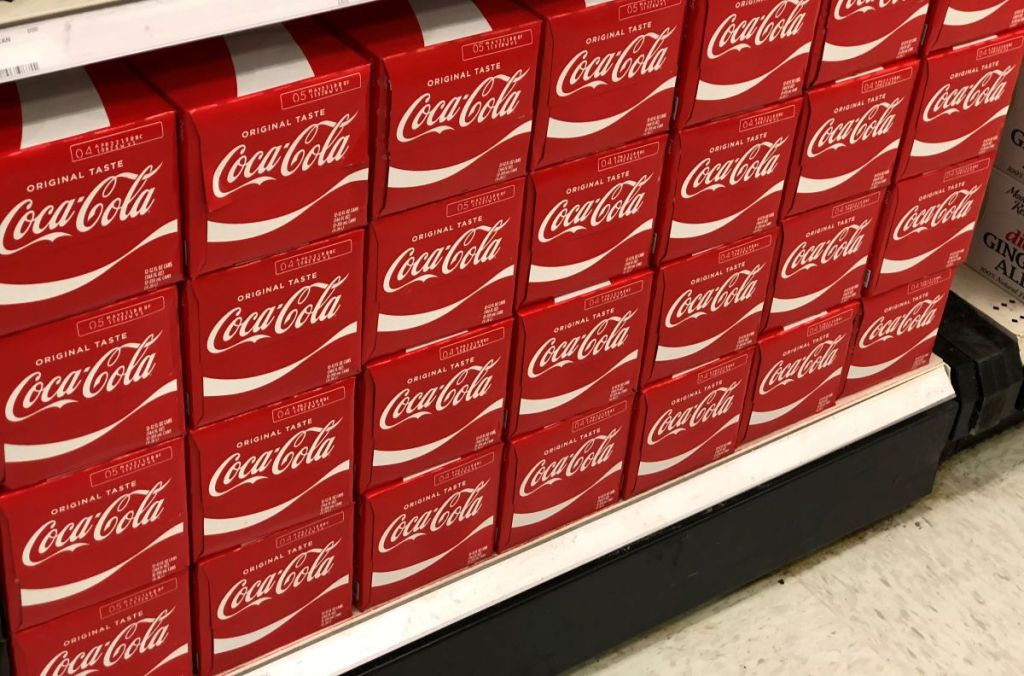display of Coke 12-packs at Target