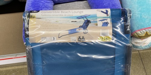 Convertible & Adjustable Beach Lounge Chair w/ Canopy Only $29.99 at ALDI