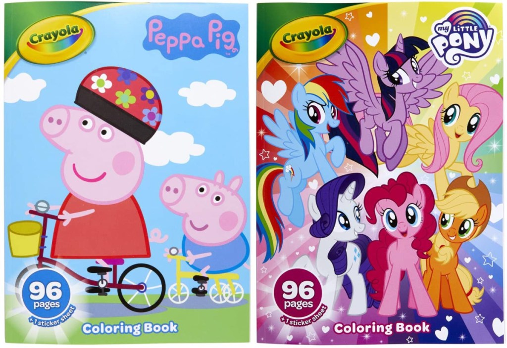 peppa pig and my little pony crayola coloring books