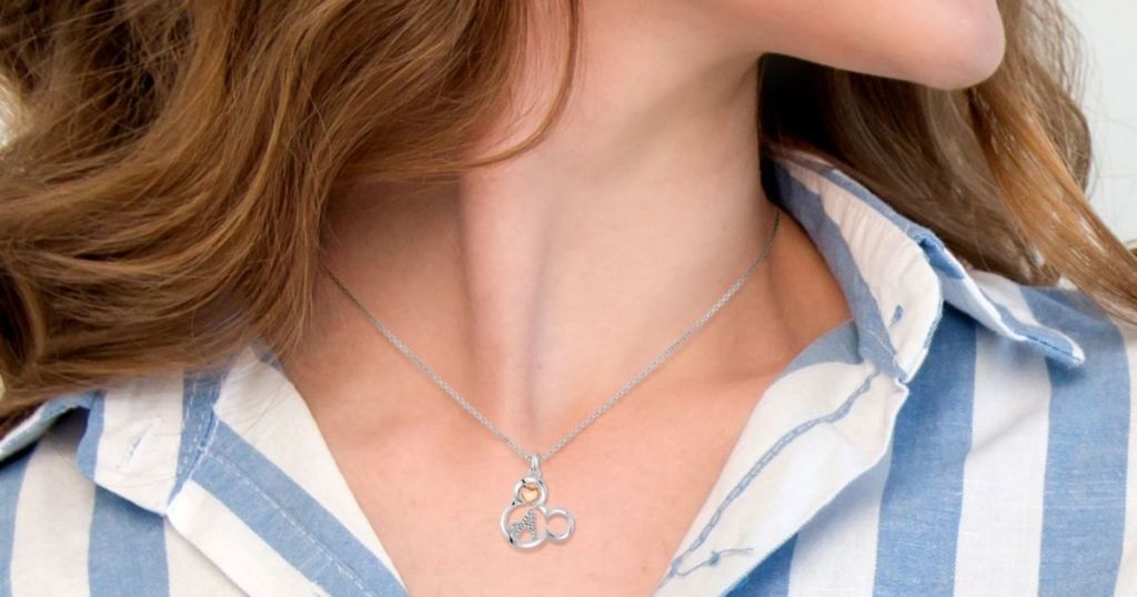 Mickey Mouse Necklace on Woman