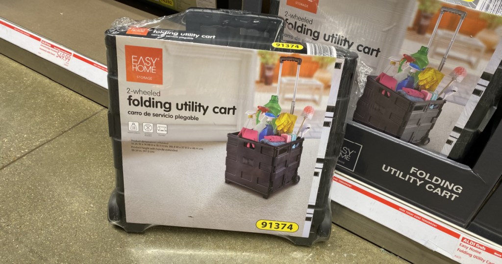 folding cart on store floor in packaging