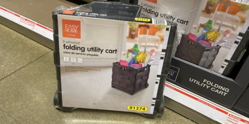 Folding Utility Cart Just $19.99 at ALDI | Easy to Store & Holds 77lbs