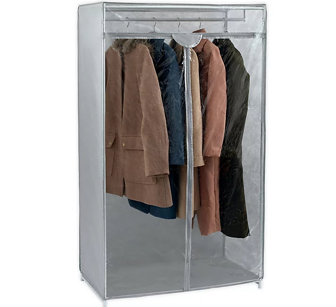 Extra Closet with clothing hanging