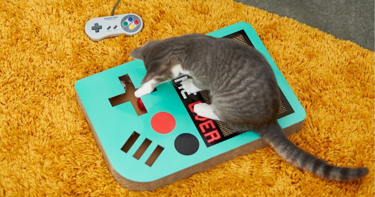 frisco retro game over scratcher cat toy