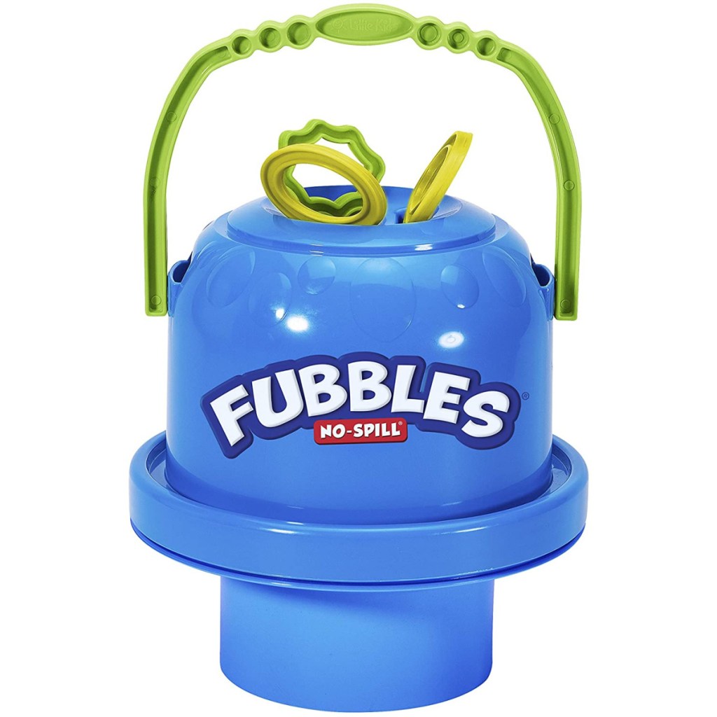 blue no-spill bubbles bucket
