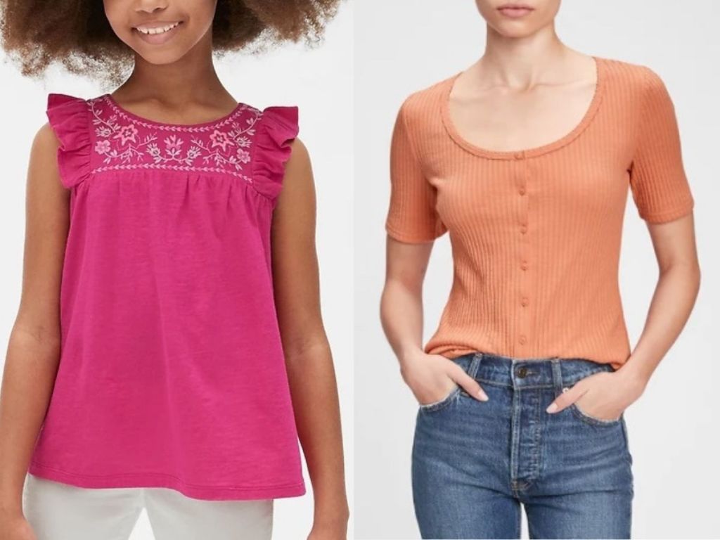 Gap clothing on little girl and woman