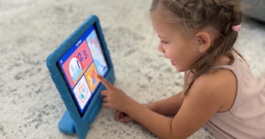Girl Playing Homer Learning App on iPad
