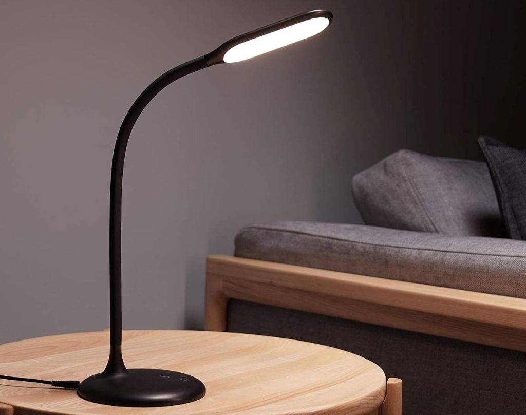 lamp on a side table