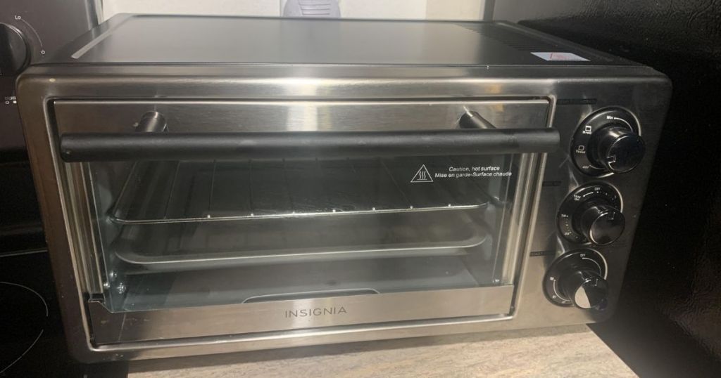toaster oven on a counter