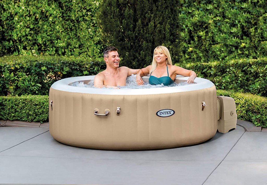 two people in a hot tub