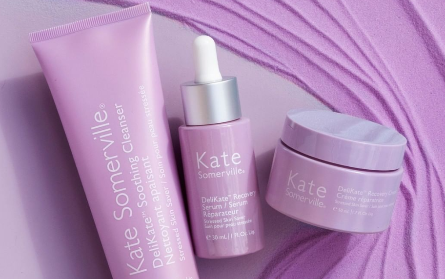 3 purple Kate Somerville skincare products