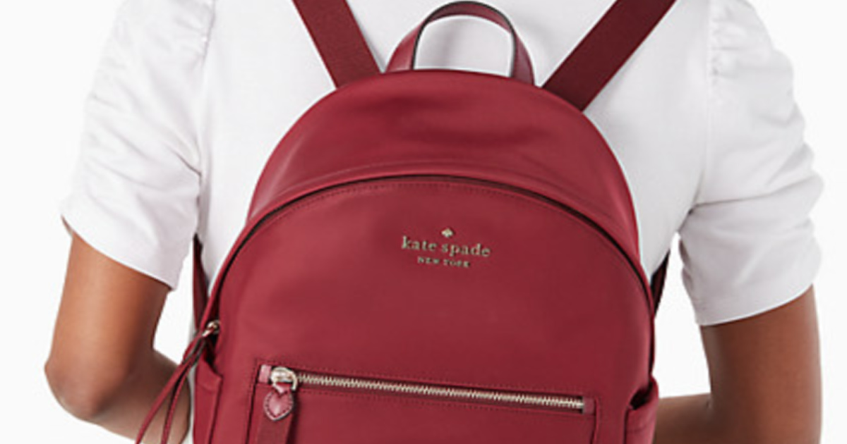 Buy the Kate Spade Leila Cherrywood Leather Small Dome Zip Backpack Bag |  GoodwillFinds